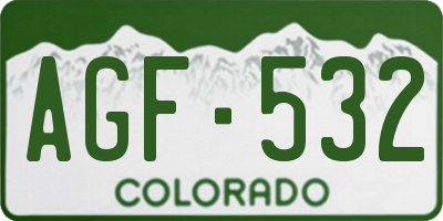CO license plate AGF532