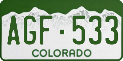 CO license plate AGF533
