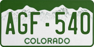 CO license plate AGF540