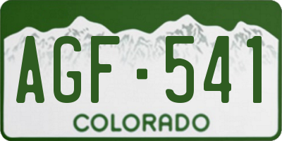 CO license plate AGF541