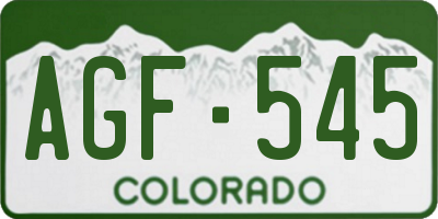 CO license plate AGF545