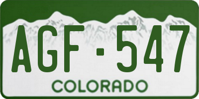 CO license plate AGF547
