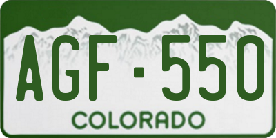 CO license plate AGF550
