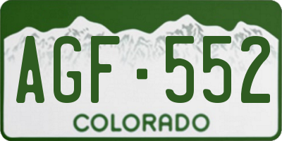 CO license plate AGF552