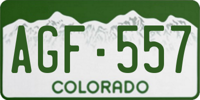 CO license plate AGF557
