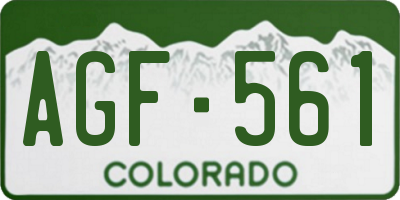 CO license plate AGF561