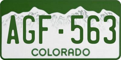 CO license plate AGF563