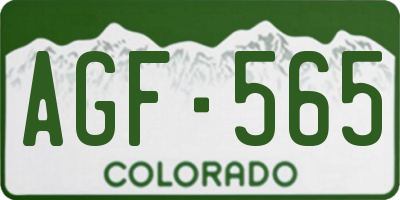 CO license plate AGF565