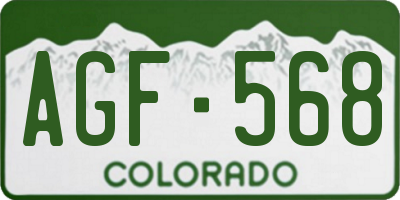 CO license plate AGF568