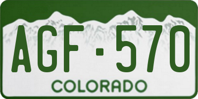 CO license plate AGF570