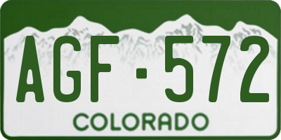 CO license plate AGF572