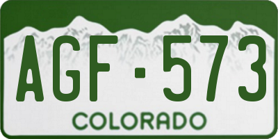 CO license plate AGF573