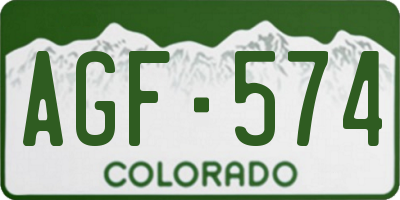 CO license plate AGF574