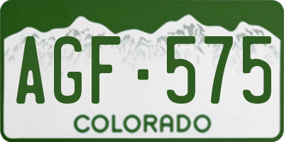 CO license plate AGF575
