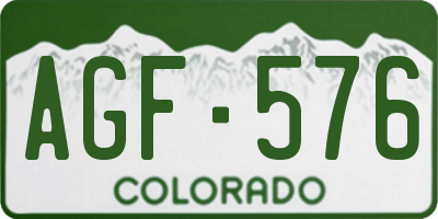 CO license plate AGF576
