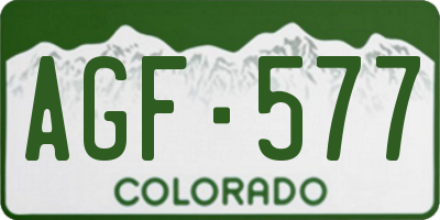 CO license plate AGF577