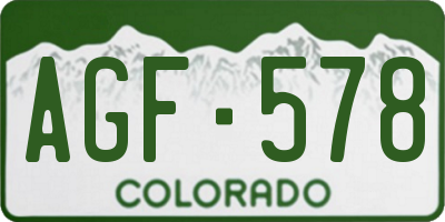CO license plate AGF578