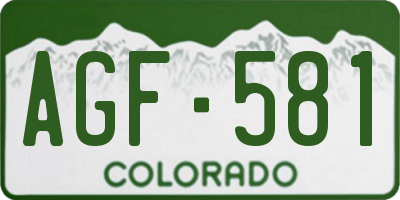 CO license plate AGF581