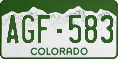 CO license plate AGF583