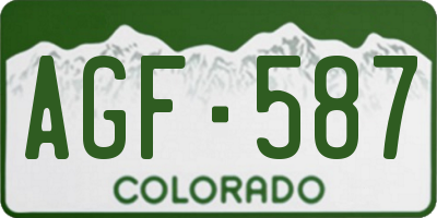 CO license plate AGF587