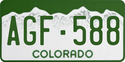 CO license plate AGF588