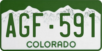 CO license plate AGF591