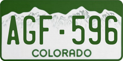 CO license plate AGF596