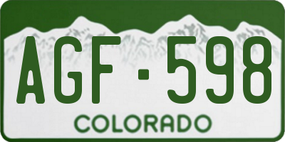 CO license plate AGF598