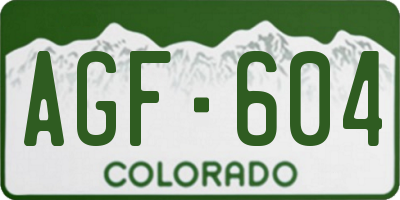 CO license plate AGF604
