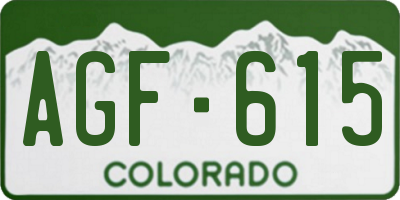 CO license plate AGF615