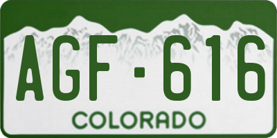 CO license plate AGF616