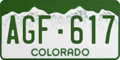 CO license plate AGF617