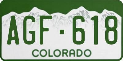 CO license plate AGF618