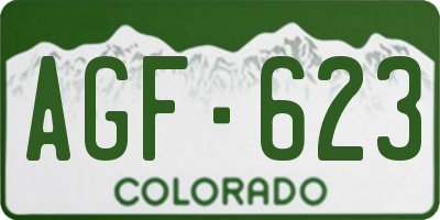 CO license plate AGF623