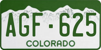 CO license plate AGF625