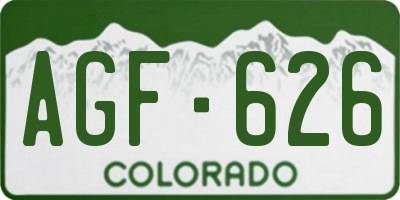 CO license plate AGF626