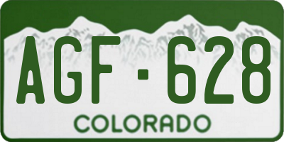 CO license plate AGF628