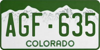 CO license plate AGF635