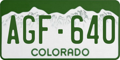 CO license plate AGF640