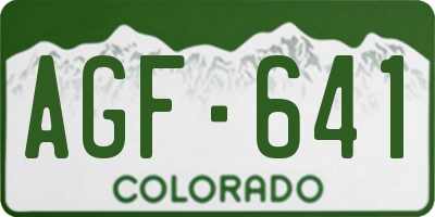 CO license plate AGF641