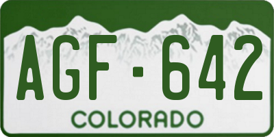 CO license plate AGF642