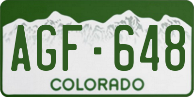 CO license plate AGF648