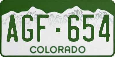 CO license plate AGF654