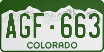 CO license plate AGF663
