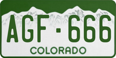 CO license plate AGF666