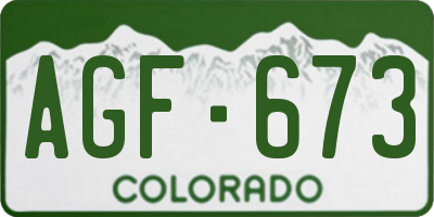CO license plate AGF673