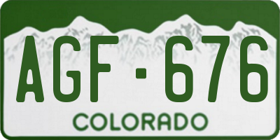 CO license plate AGF676