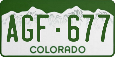 CO license plate AGF677