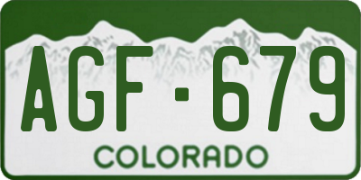 CO license plate AGF679