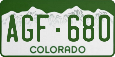 CO license plate AGF680